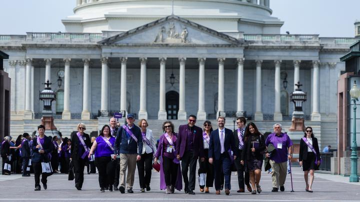 group walking in front of capitol