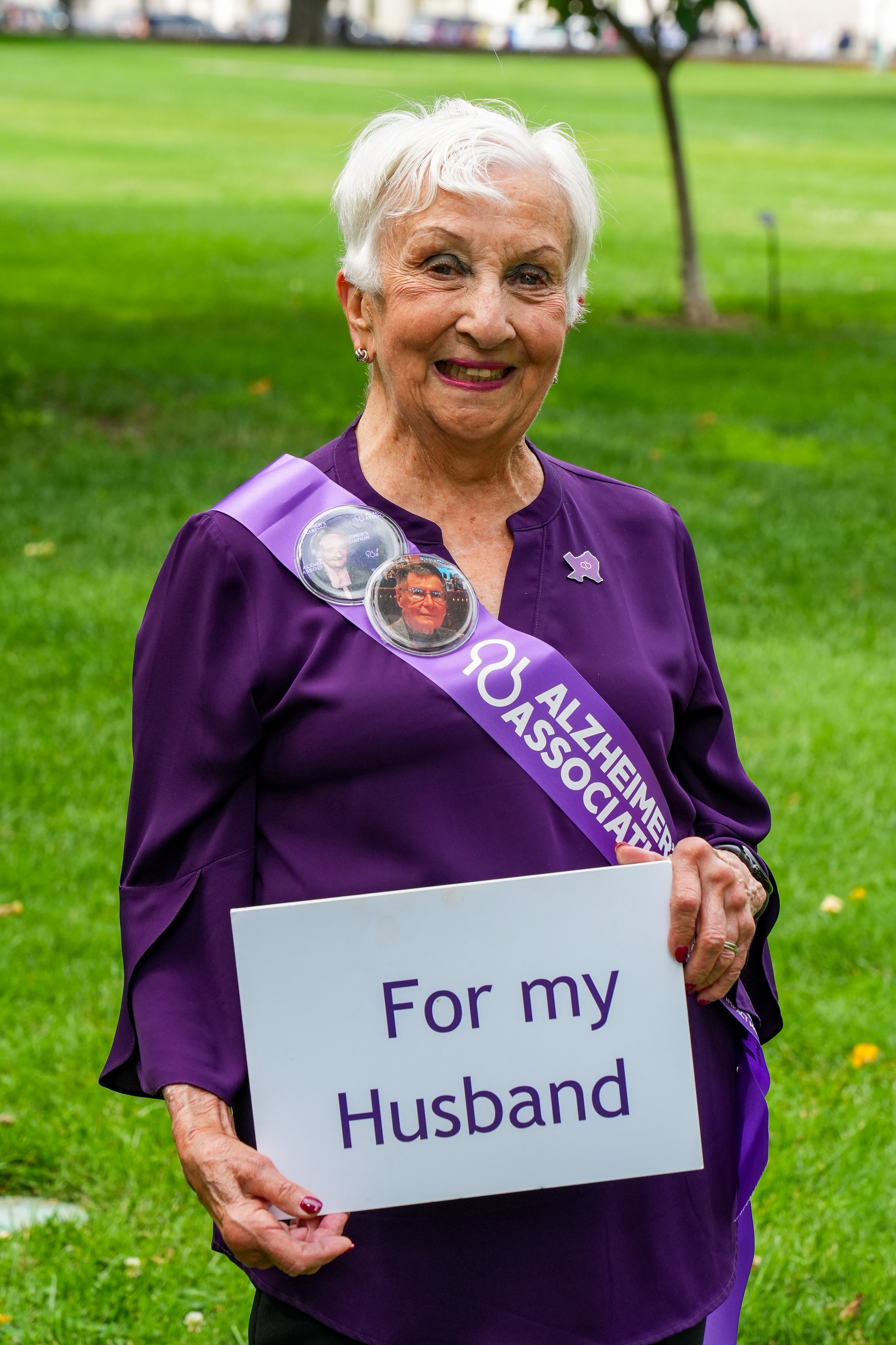 Joan with sign