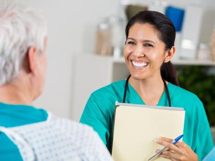 Hispanic Doctor w Patient