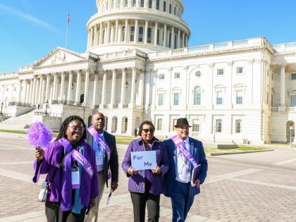 black advocates walking from capitol