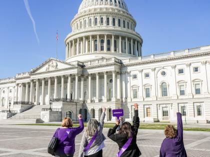 Advocates walking to Capitol